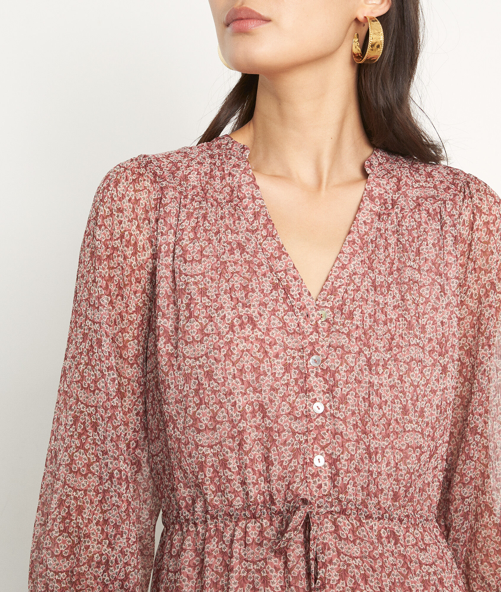 Rosafarbenes Maxikleid mit Printmuster Nassera Damen | Maison 123