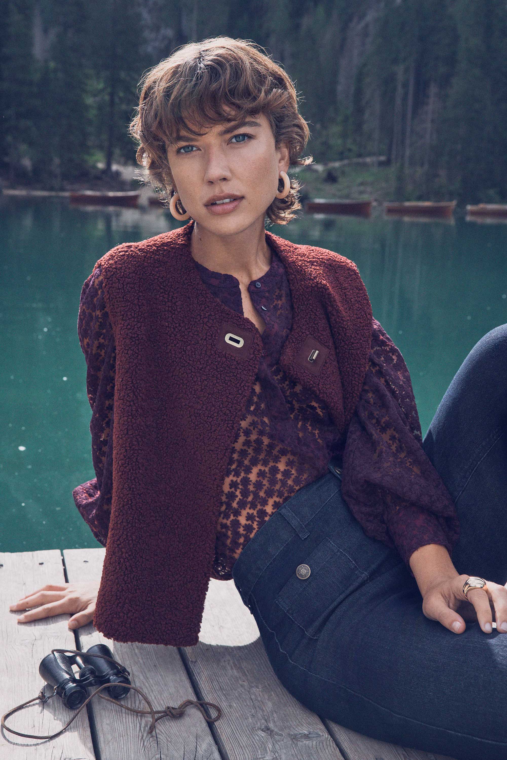 Strickjacke ohne Ärmel SHARON Damen BURGUNDY Maison 123