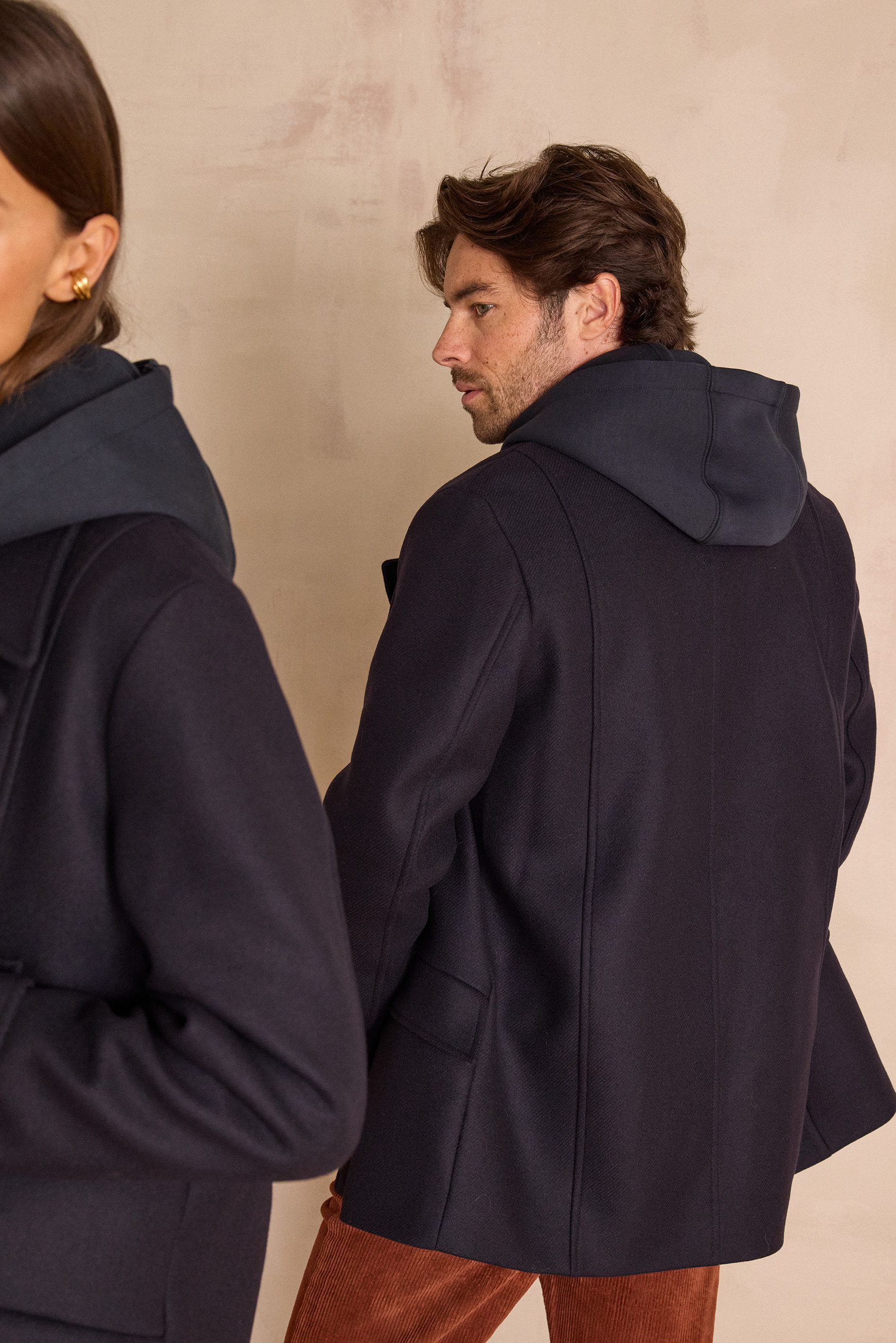 Unisex Woll- und Kaschmir-Cabanjacke ENCHANTEUR Damen MARINE